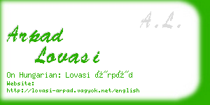 arpad lovasi business card